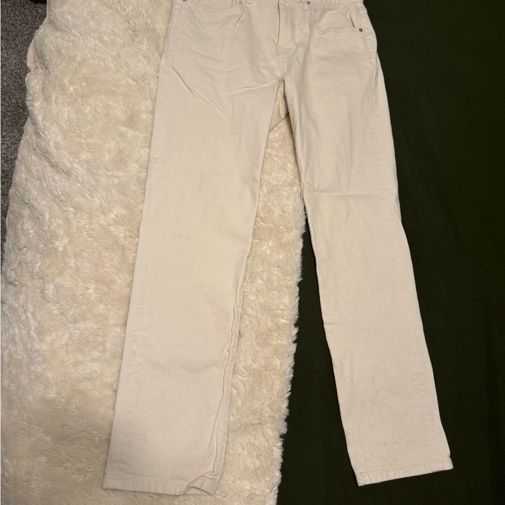 Men's Slim Straight Cream Jeans size 32x30